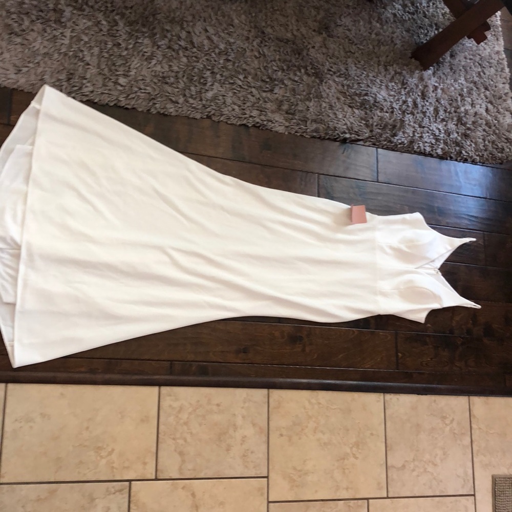 B HLDN Long White Bridesmaid Dress